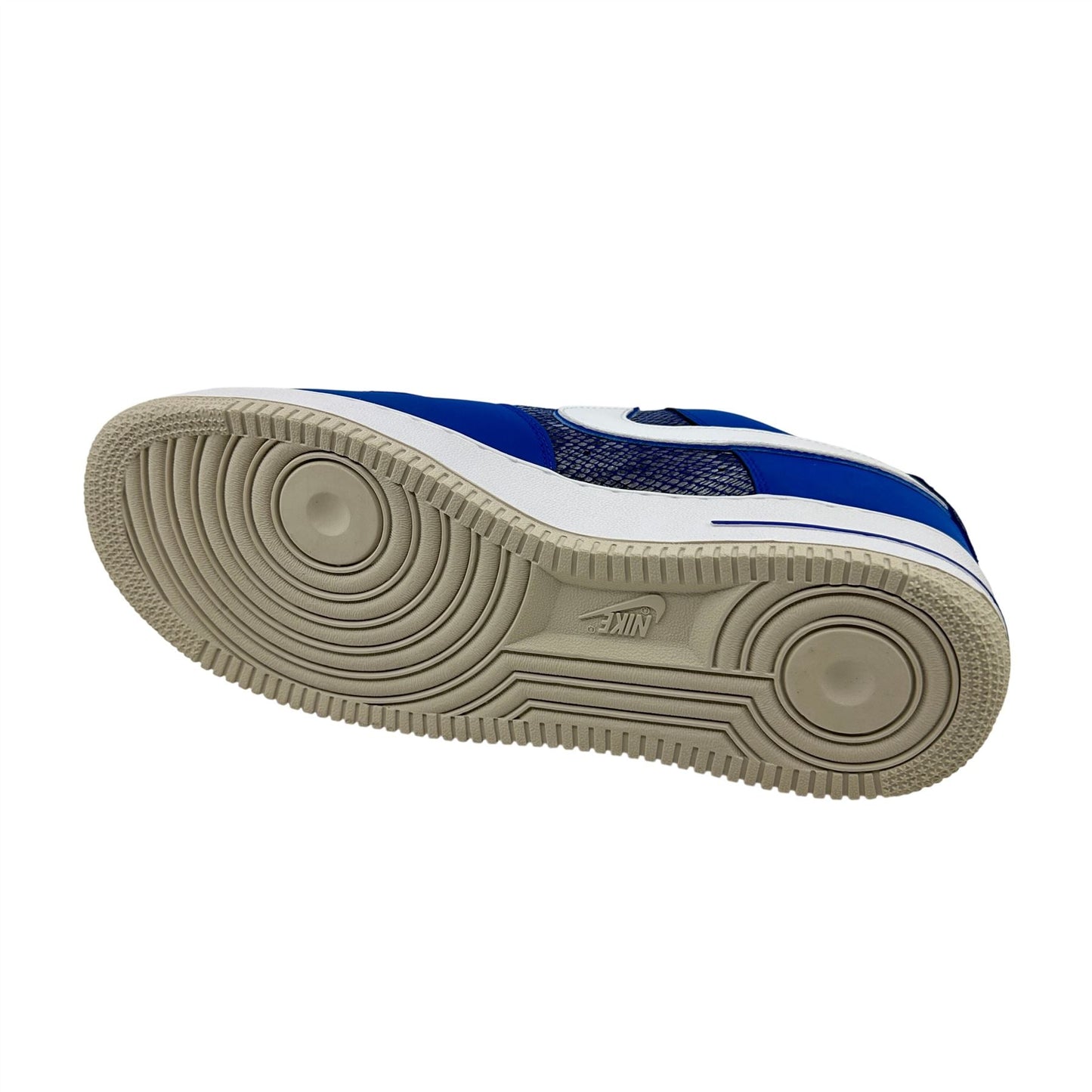 Nike Air Force 1 Game Royal Blue White Mens Athletic Snake Skin Sneaker