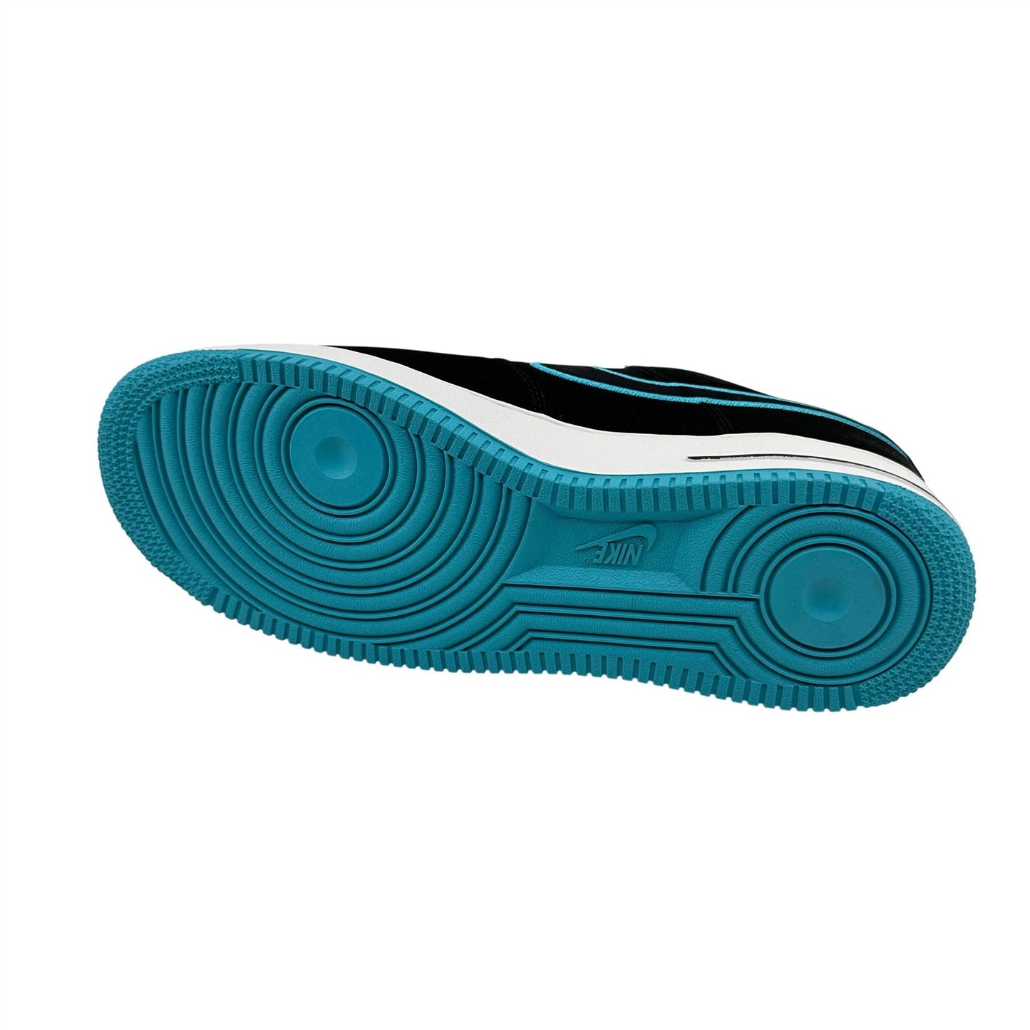 Nike Air Force 1 Black Turquoise Blue Mens Athletic Sneaker