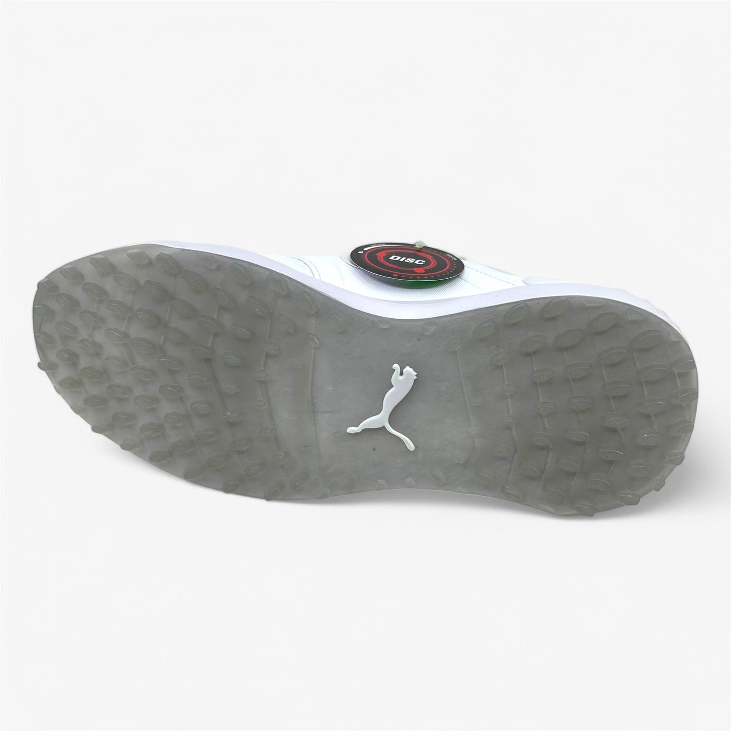 PUMA Ignite Elevate Disc White Silver Mens Waterproof Golf Shoes
