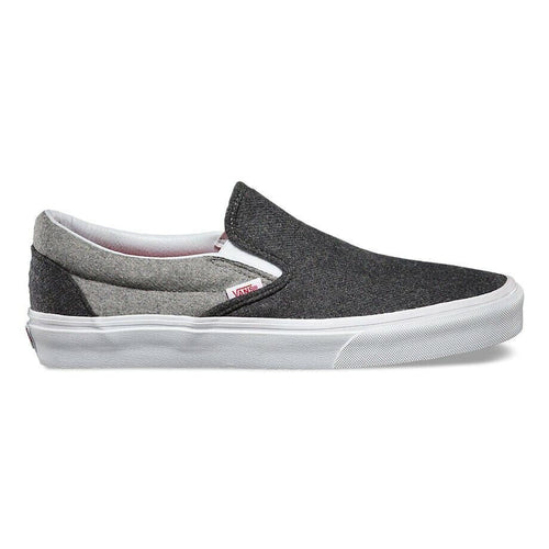 Vans Classic Slip On (Wool Sport) Pewter Gray White Womens Casual Shoes
