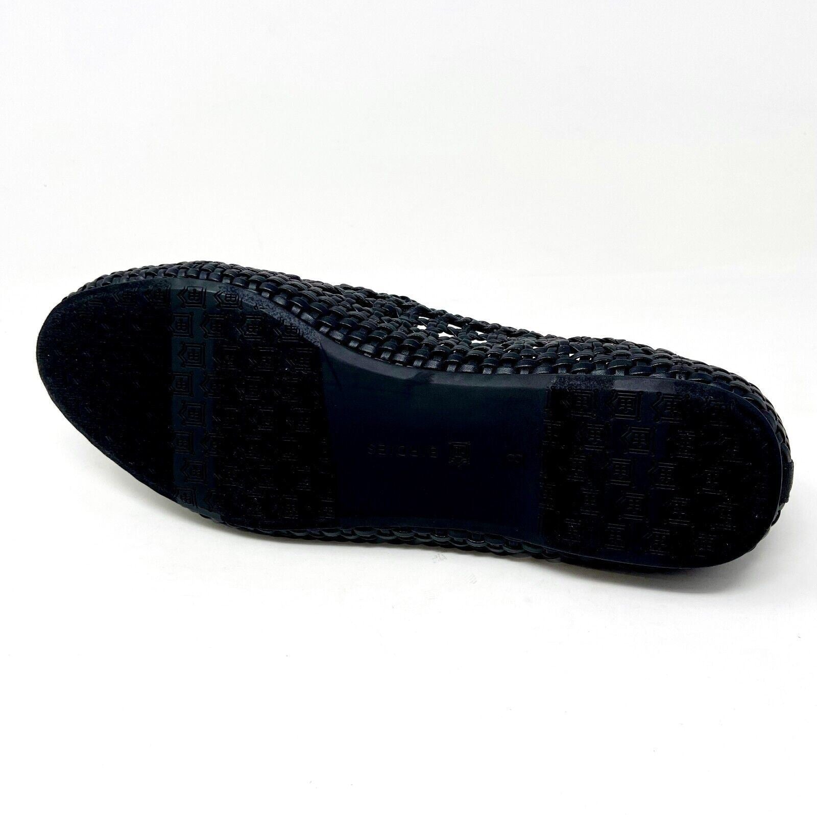 Birdies The Starling Black Woven Womens Vegan Leather Slip On Flats Loafers