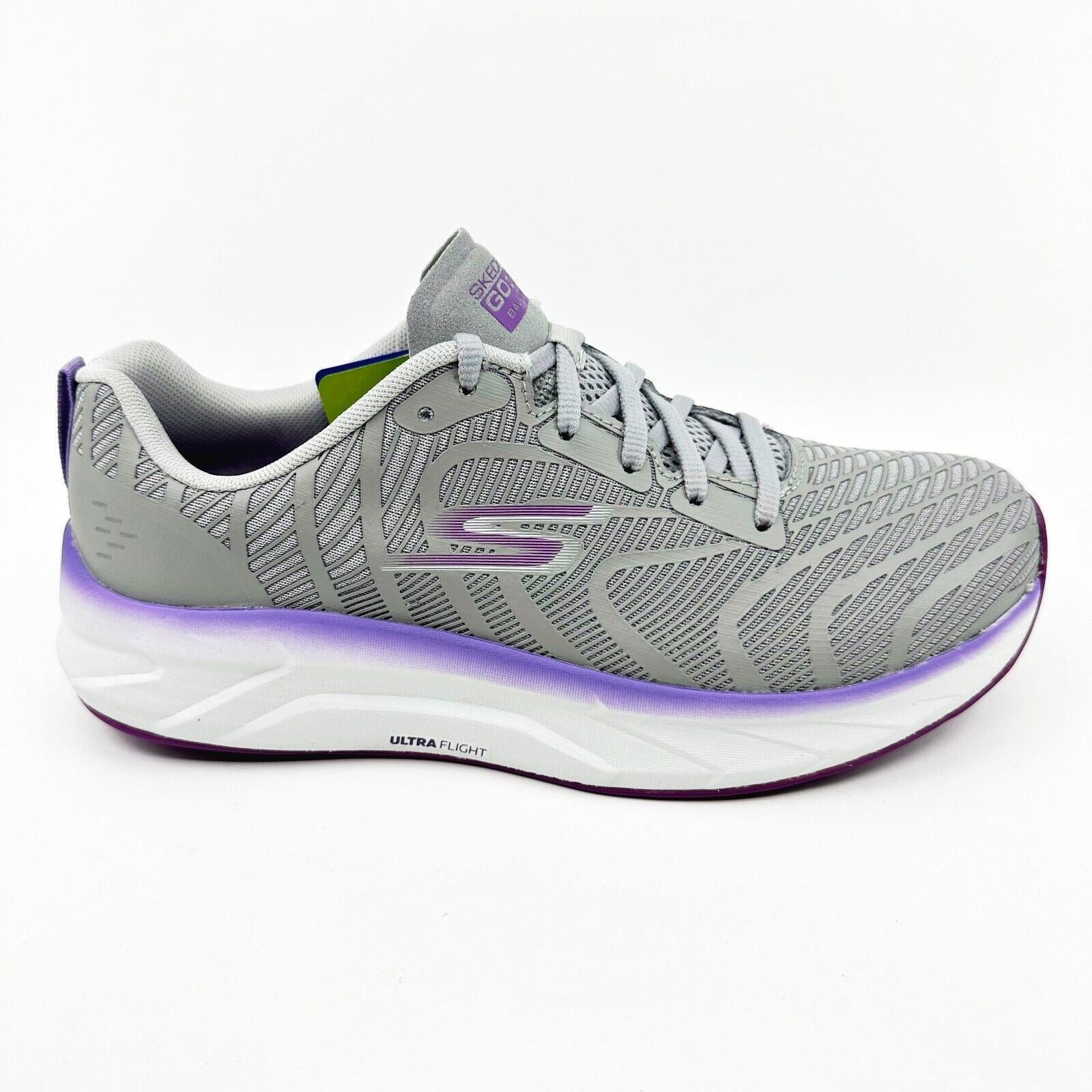 Skechers Go Run Balance 2 Gray Purple Womens Athletic Running Shoes
