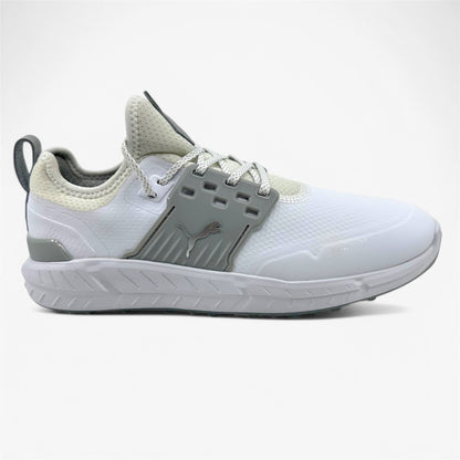 PUMA Ignite Articulate White Silver High Rise Mens Wide Waterproof Golf Shoes