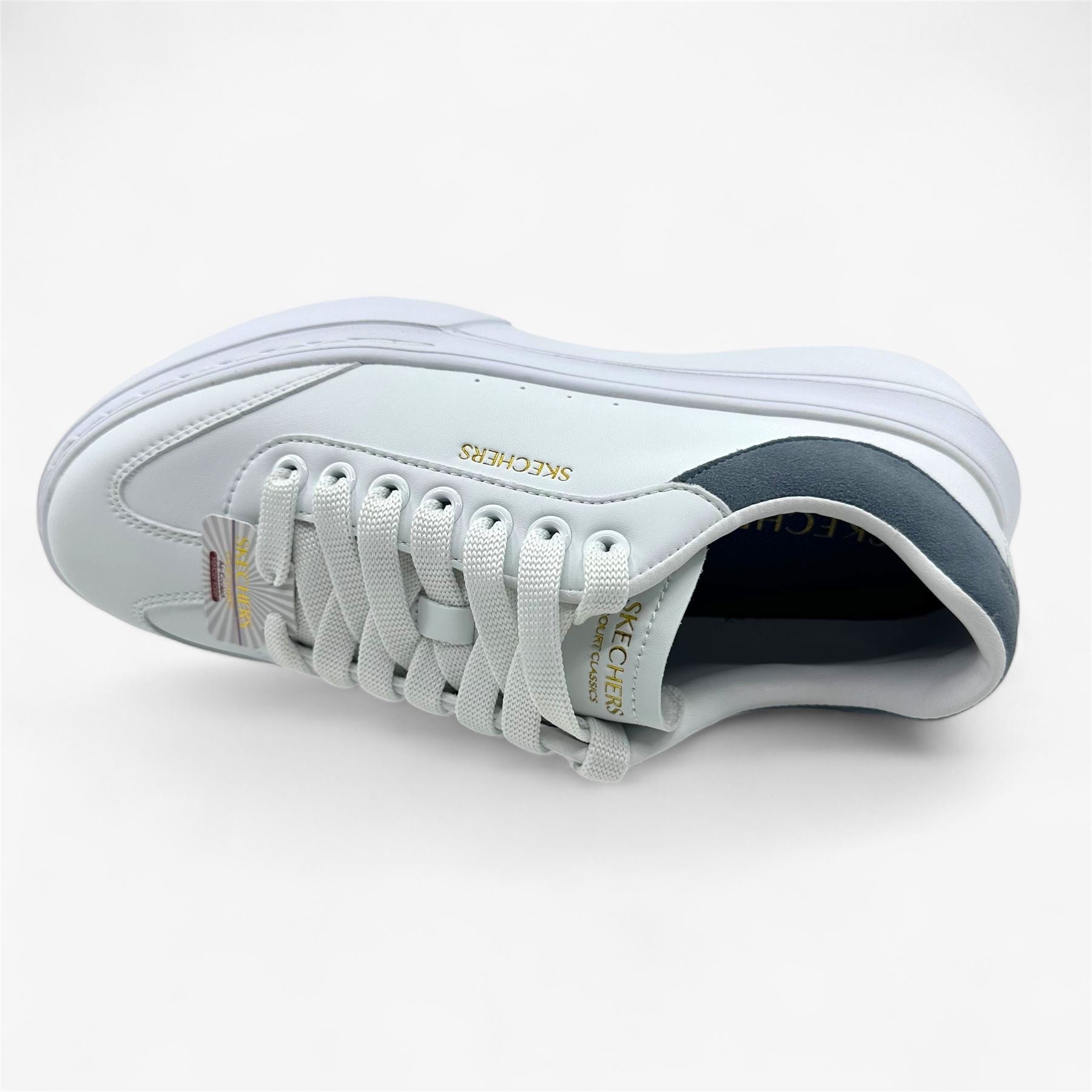 Skechers Cordova Classic Best Behavior White Blue Womens Athletic Sneaker
