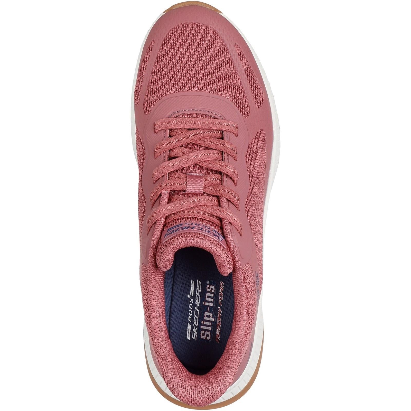 Women's Wide Fit Skechers 117624 Slip-ins Bobs Squad 4 Staple Look Trainers