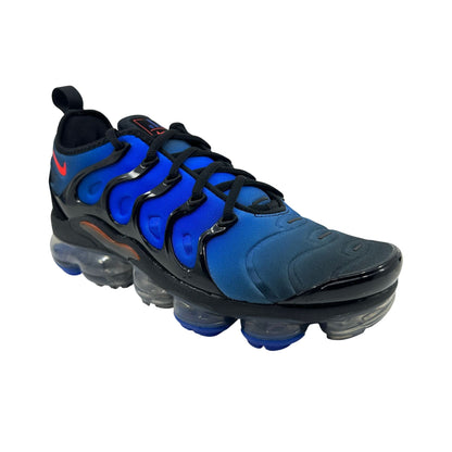Nike Vapormax Plus Black Bright Crimson Blue Mens Athletic Sneaker
