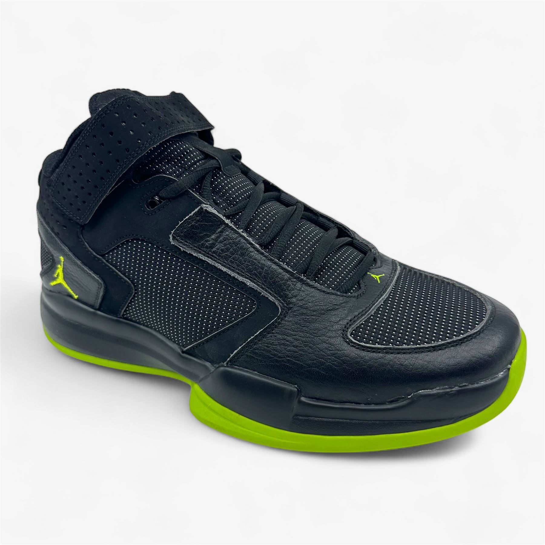 Jordan BCT Mid Black Brilliant Green Mens Athletic Sneaker