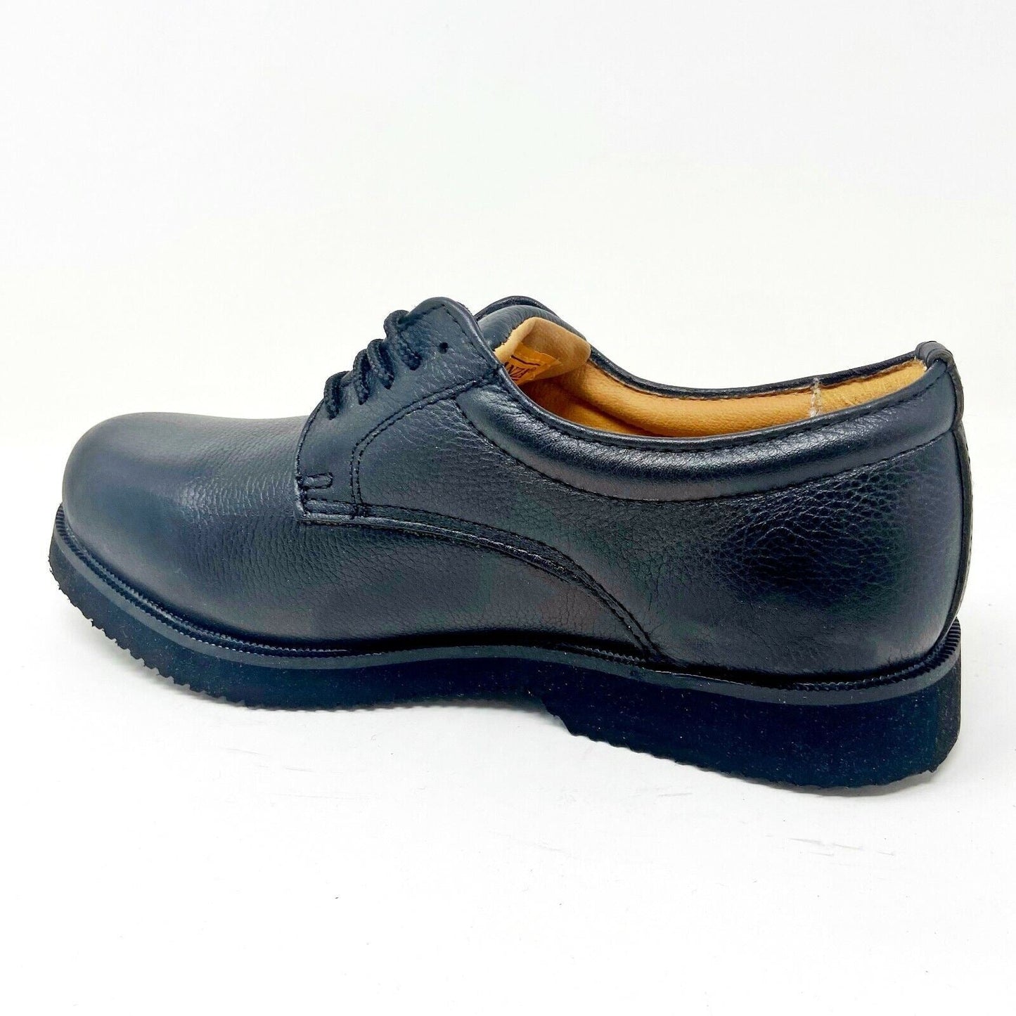 Bonanza 4" Full Grain Tumbled Leather Black Plain Toe Mens Work Boots BA400