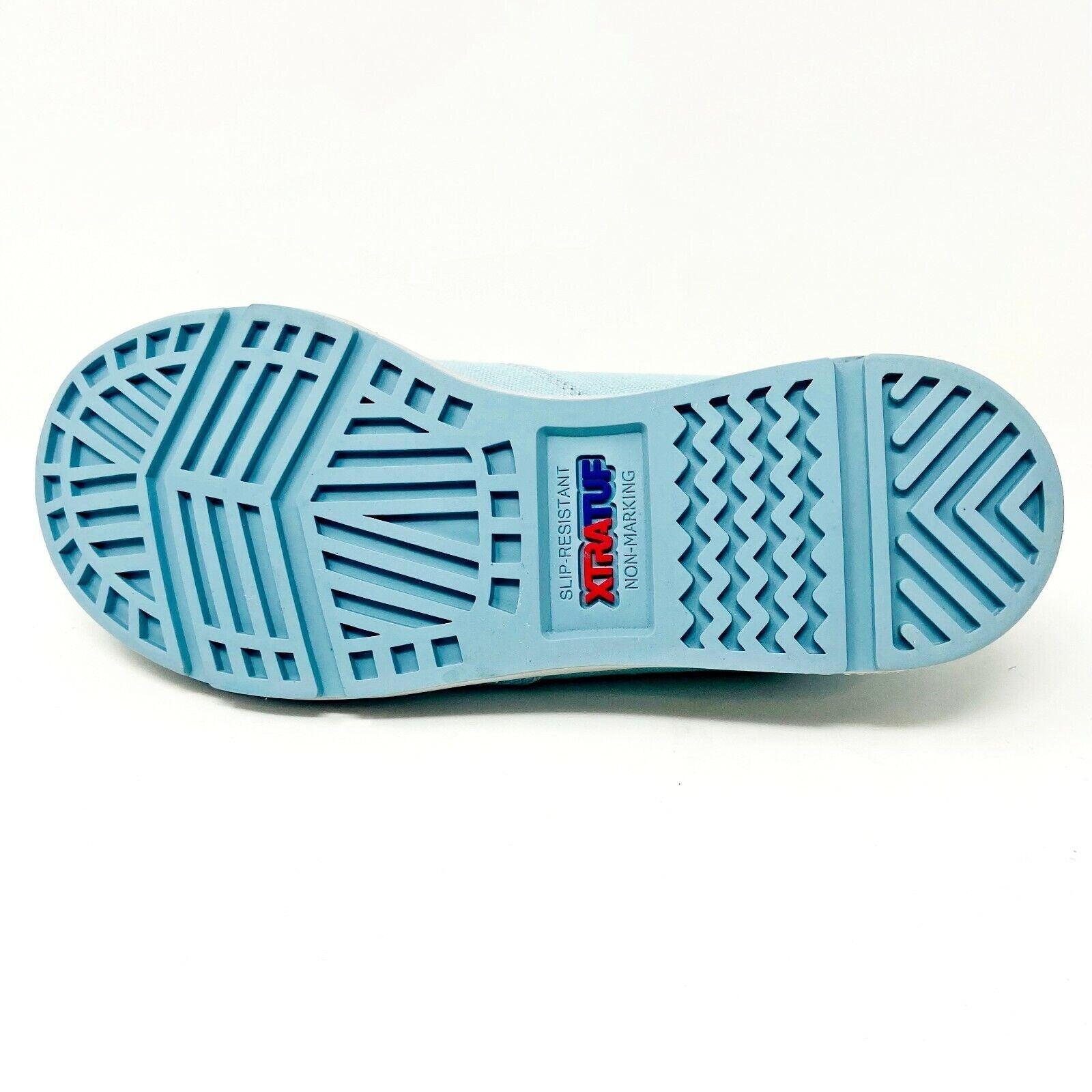 XtraTuf Yellowtail Sky Blue Slip Resistant Womens Canvas  Slip On Work Shoes