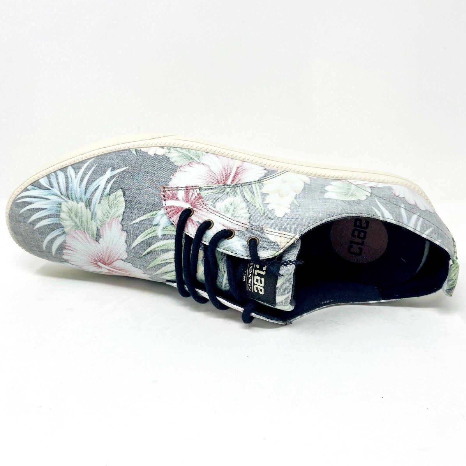 Clae Ellington Textile Black Floral Hawaiian Canvas Mens Premium Casual Sneakers