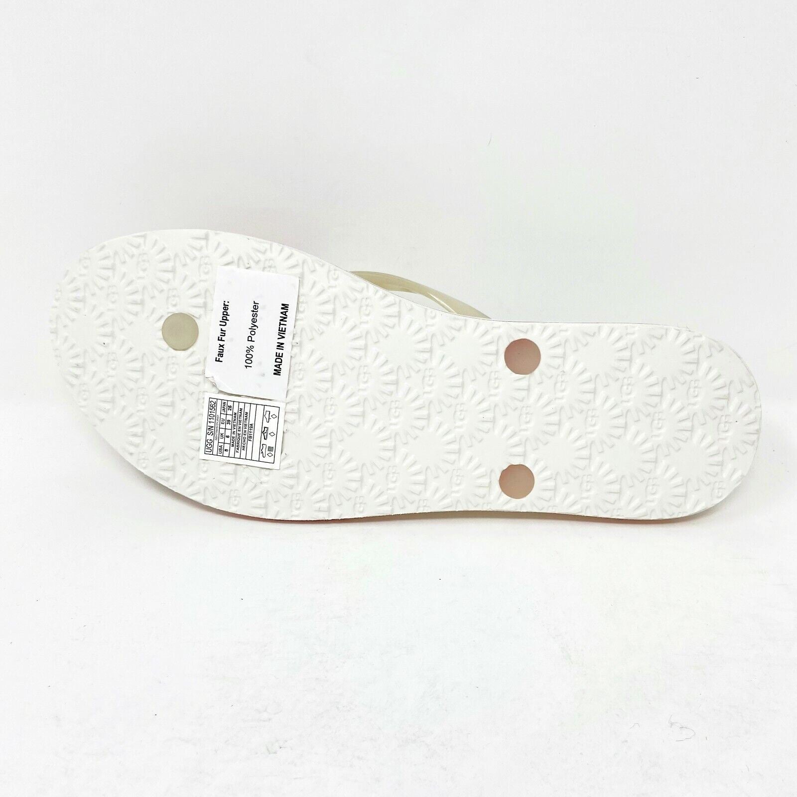 UGG Simi Fluff Manifesto White Red Womens Flip Flop Sandals 1101562 JSM