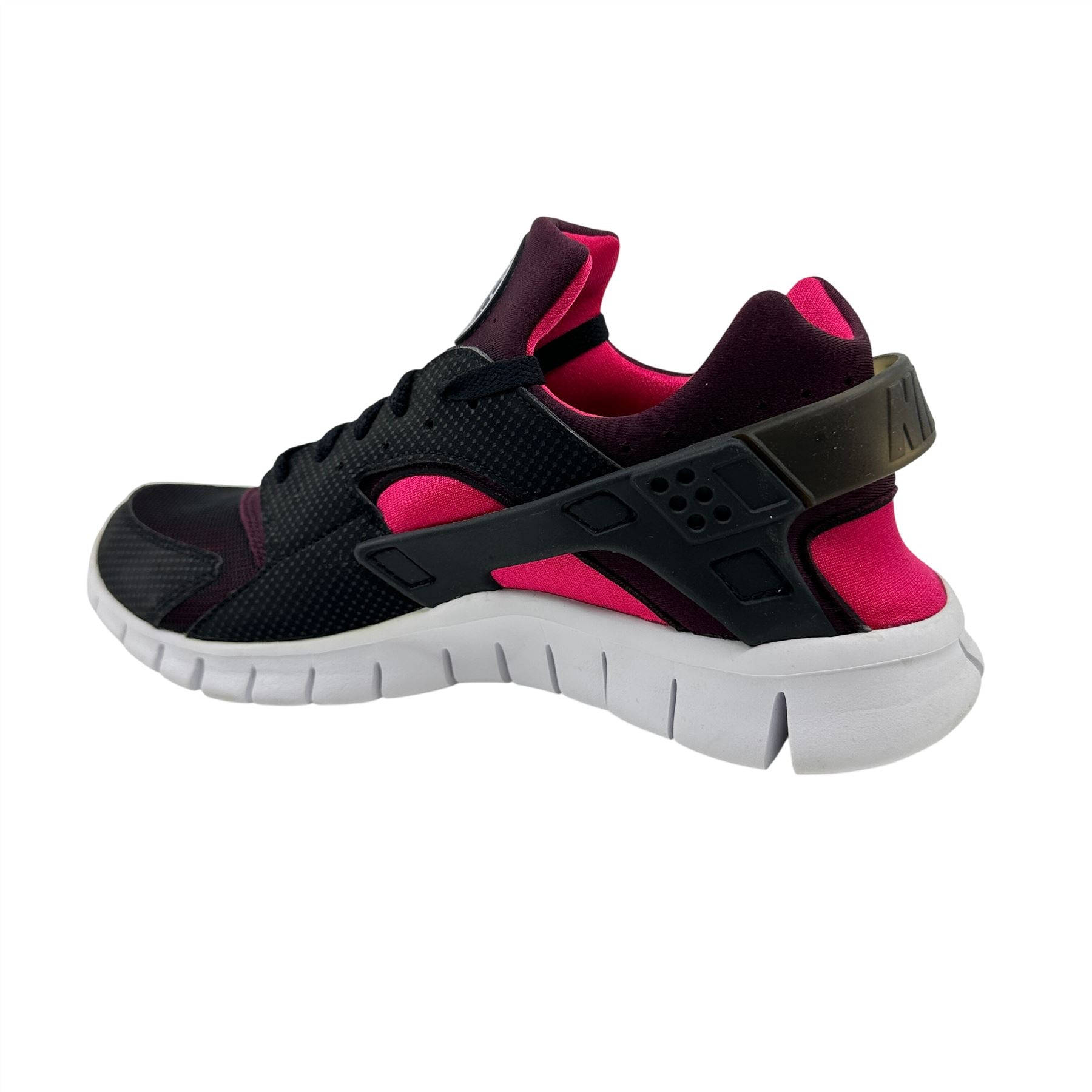Nike Huarache Free Run Black Red Mahogany Mens Athletic Sneaker