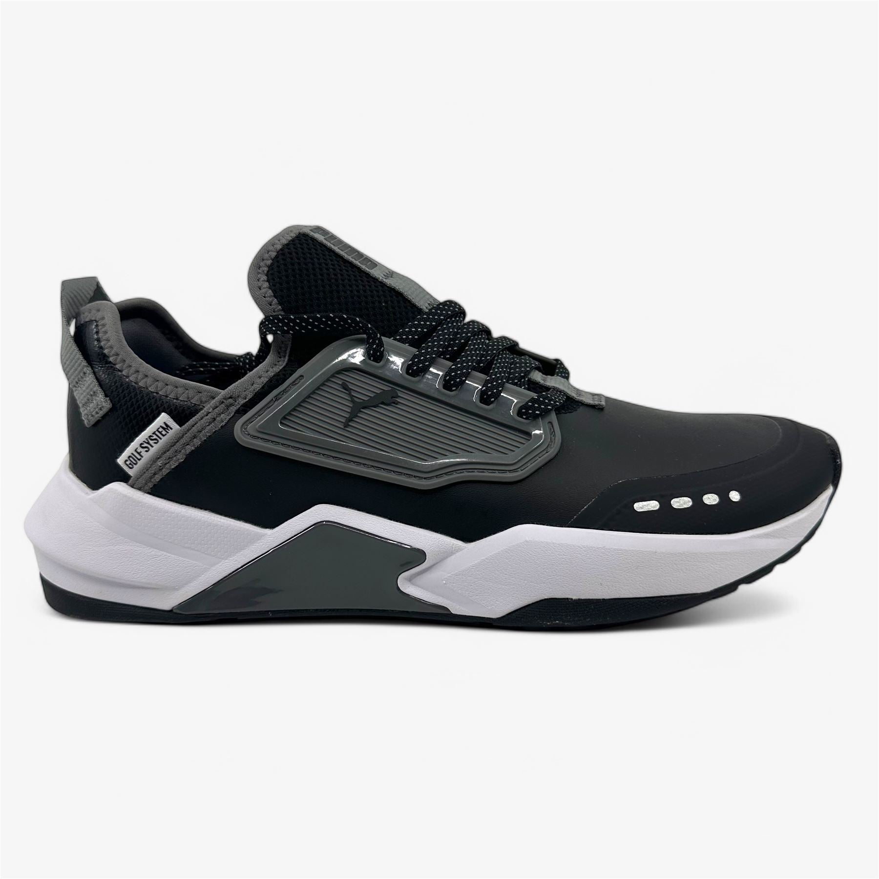 PUMA GS One Black Quiet Shade Mens Waterproof Golf Shoes