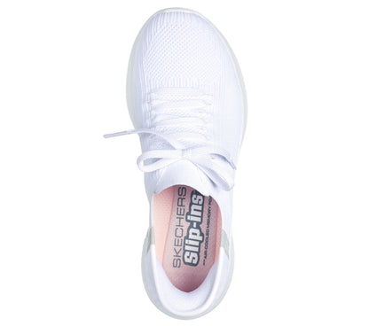 Women's Wide Fit Skechers 149710W Slip-ins Ultra Flex 3.0 Brilliant Trainers - White