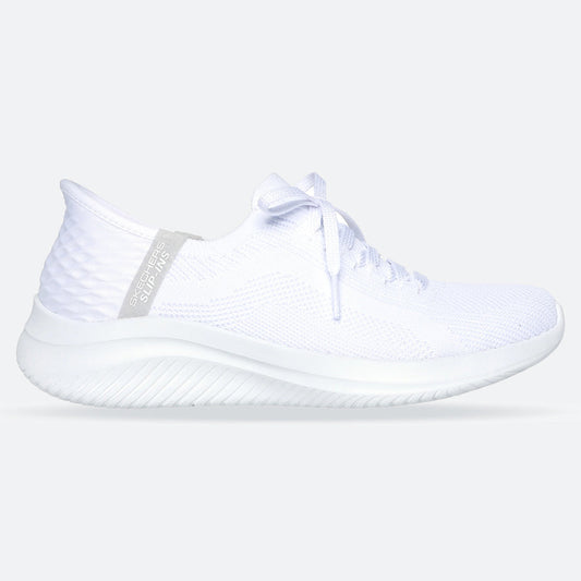 Women's Wide Fit Skechers 149710W Slip-ins Ultra Flex 3.0 Brilliant Trainers - White
