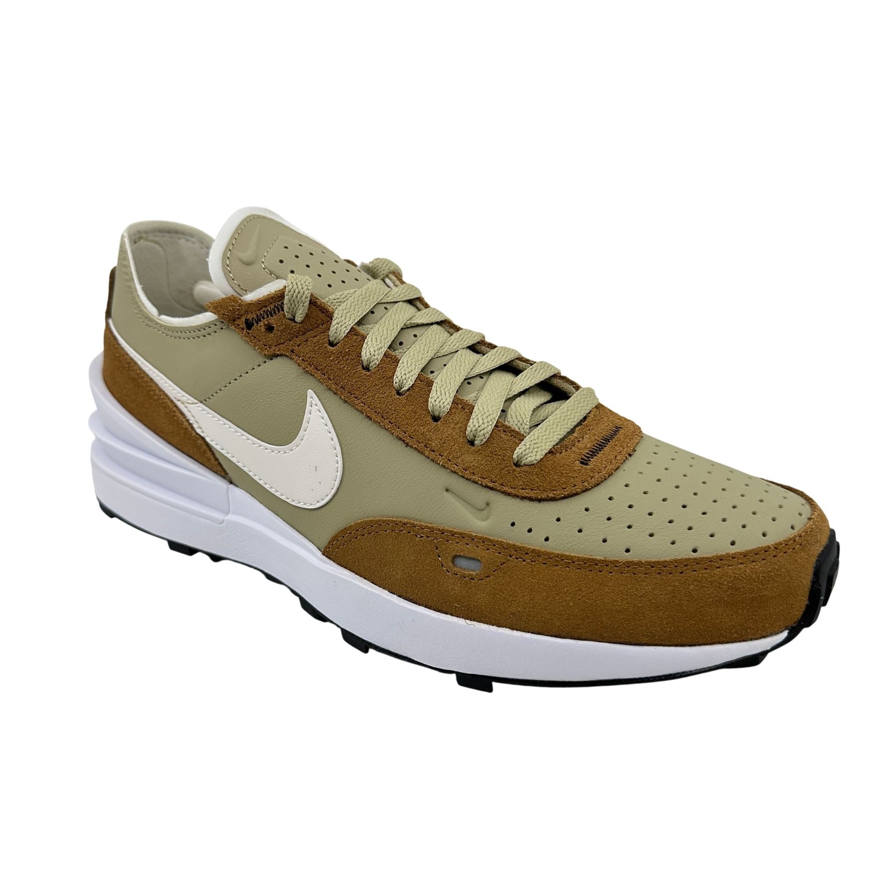Nike Waffle One Leather Limestone Ale Brown Mens Athletic Sneaker