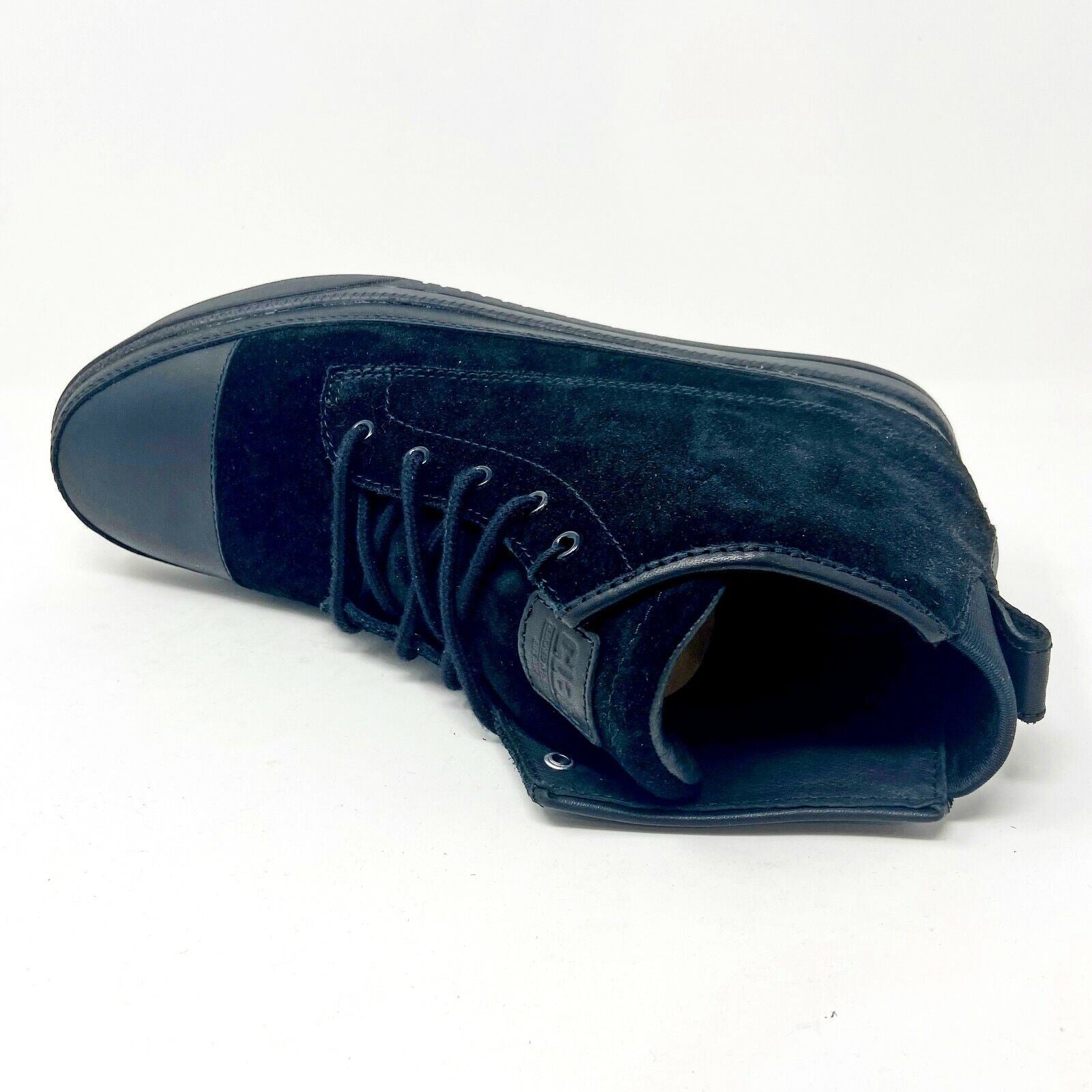 Clae Chambers Black Waxed Suede Mens Mid Premium Casual Sneakers