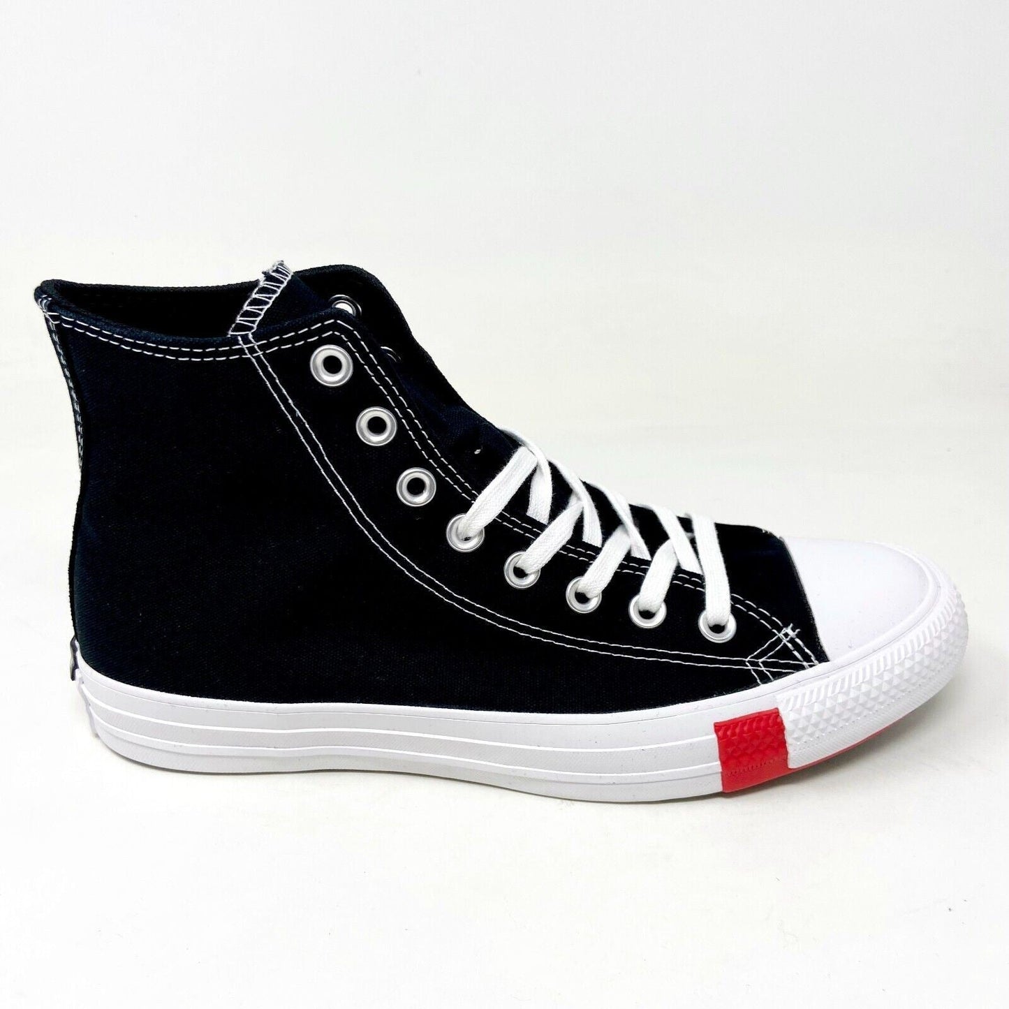 Converse CTAS Hi Logo Play Black University Red Mens Casual Shoes 166734C