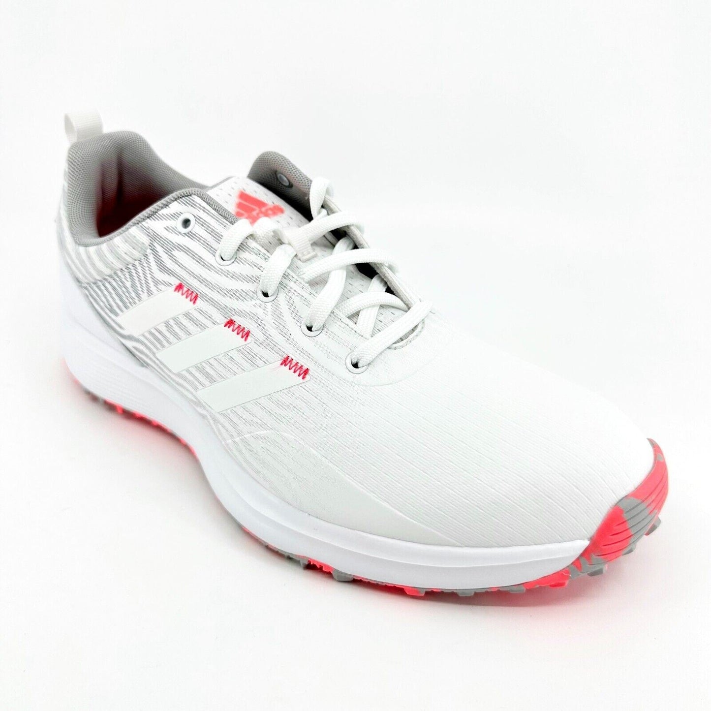 Adidas SZG SL White Pink Womens Waterproof Spikeless Golf Shoes GZ3912