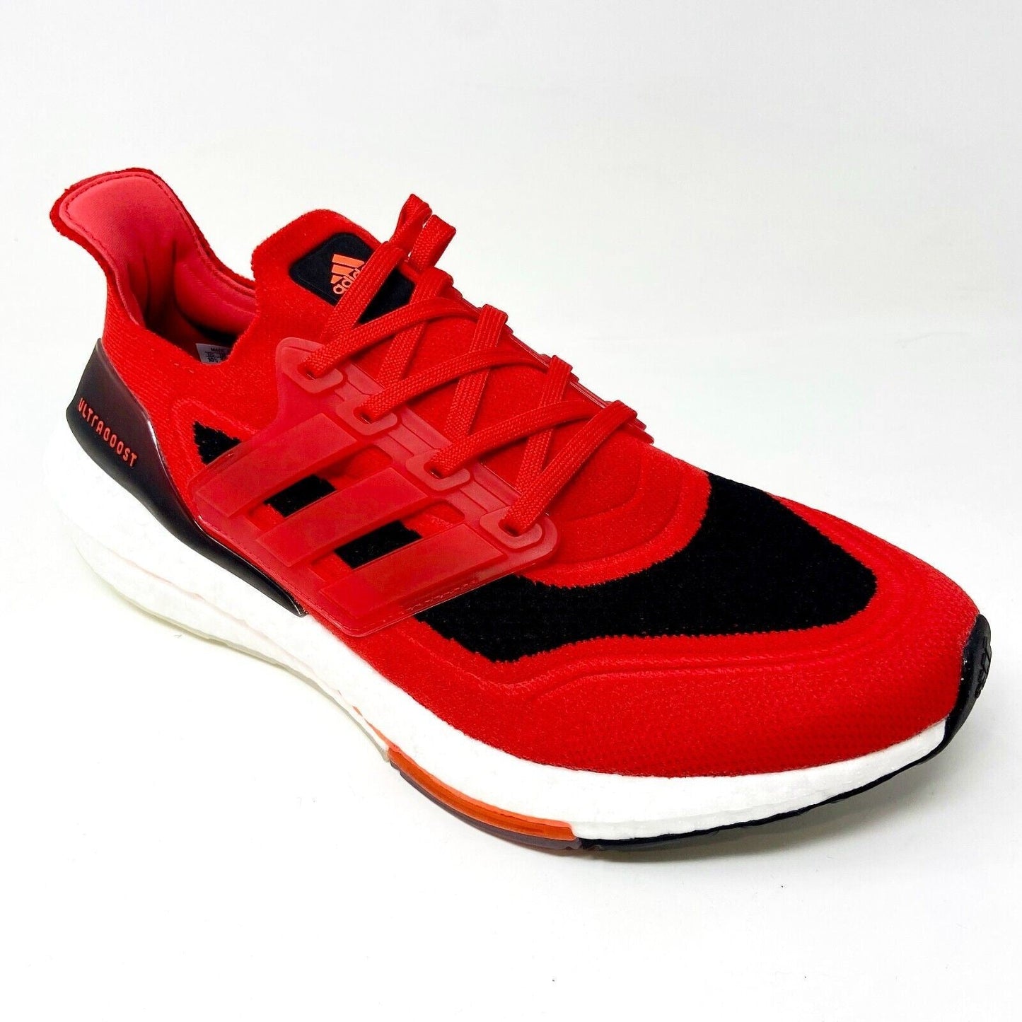 Adidas UltraBoost 21 Vivid Red Solar Black Mens Running Shoes FY0387