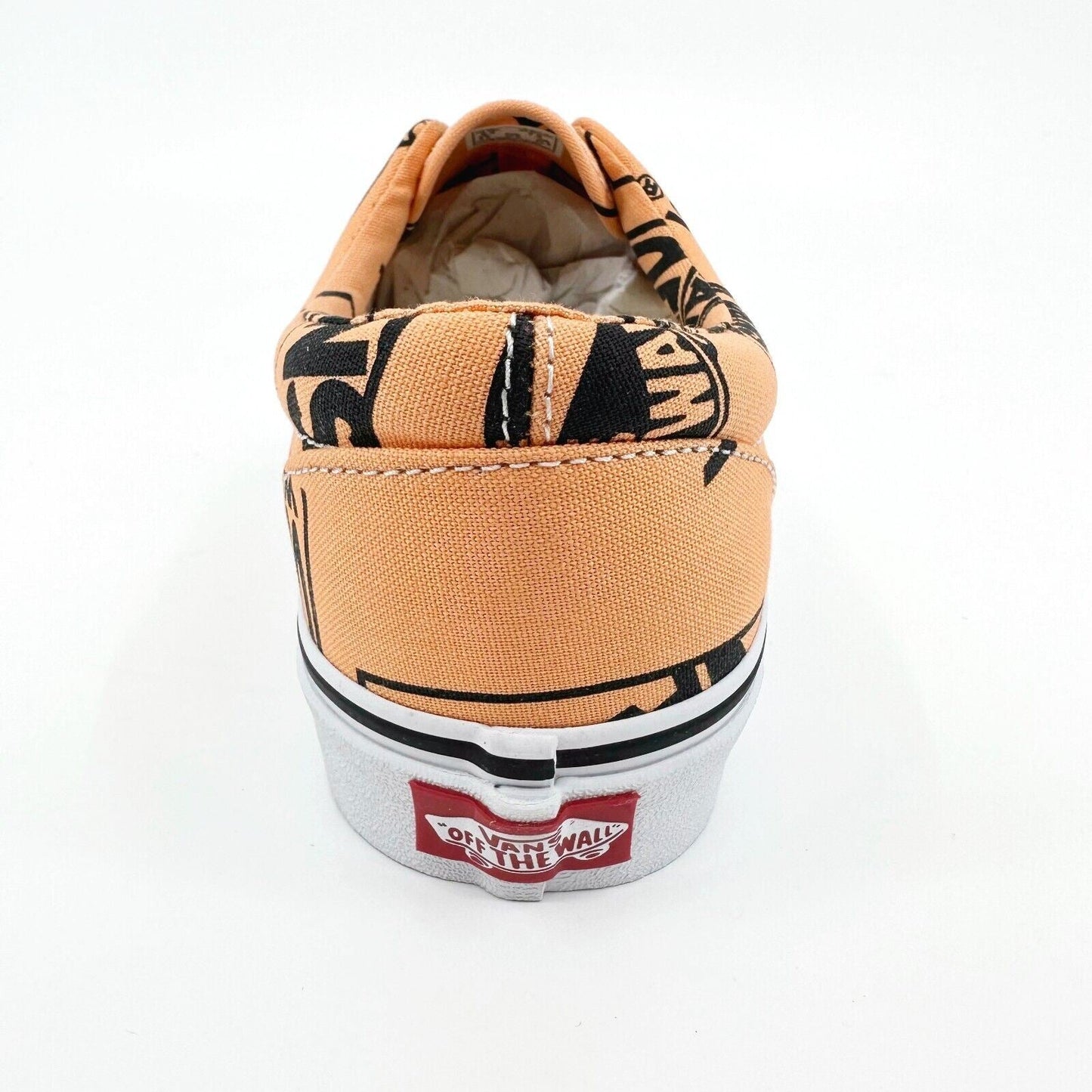 Vans Era Big Logo Off The Wall Tangerine Orange Black Mens Size 6 Sneakers