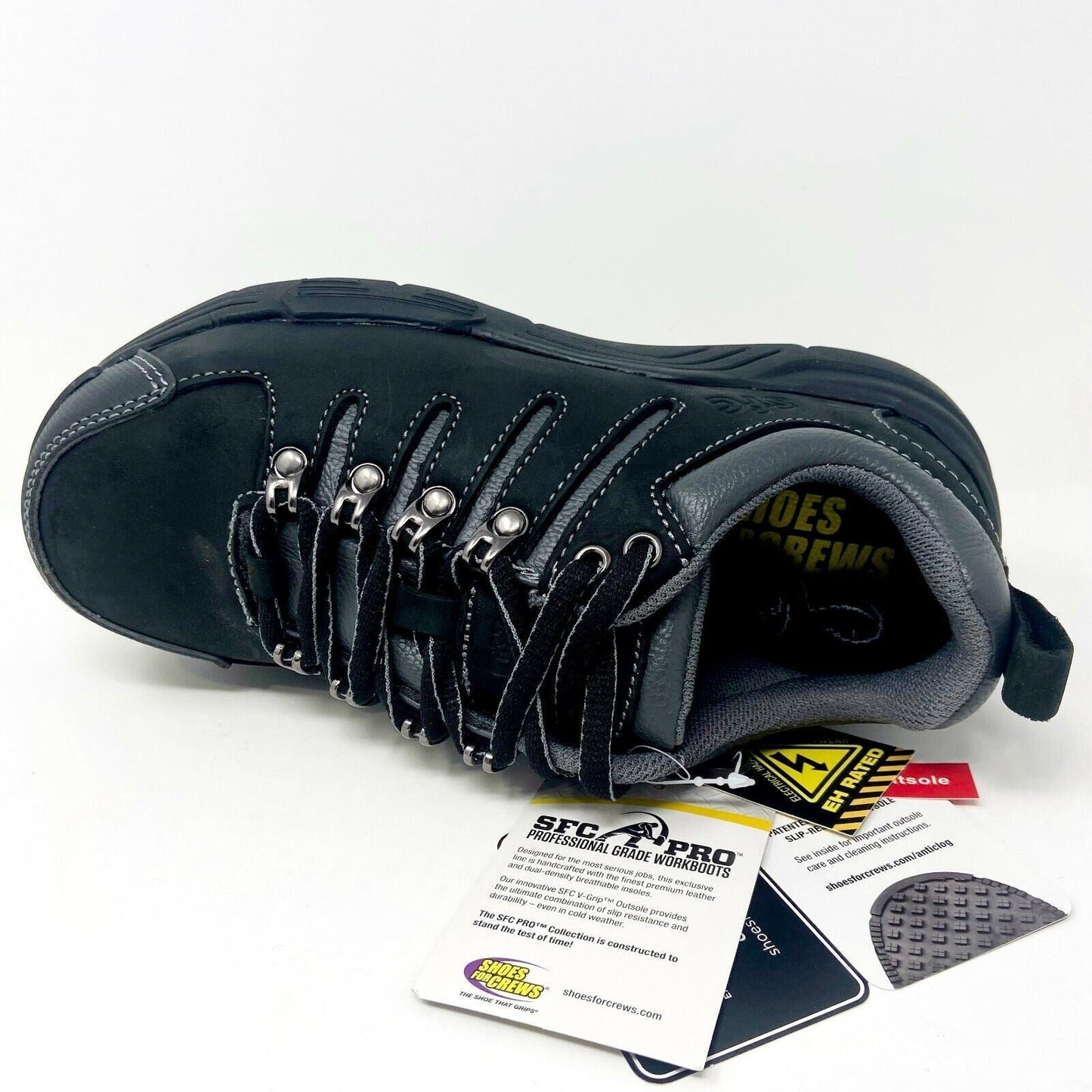 Shoes For Crews Pro Black Slip Resistant Steel Toe Womens Crew Work Shoes 8294