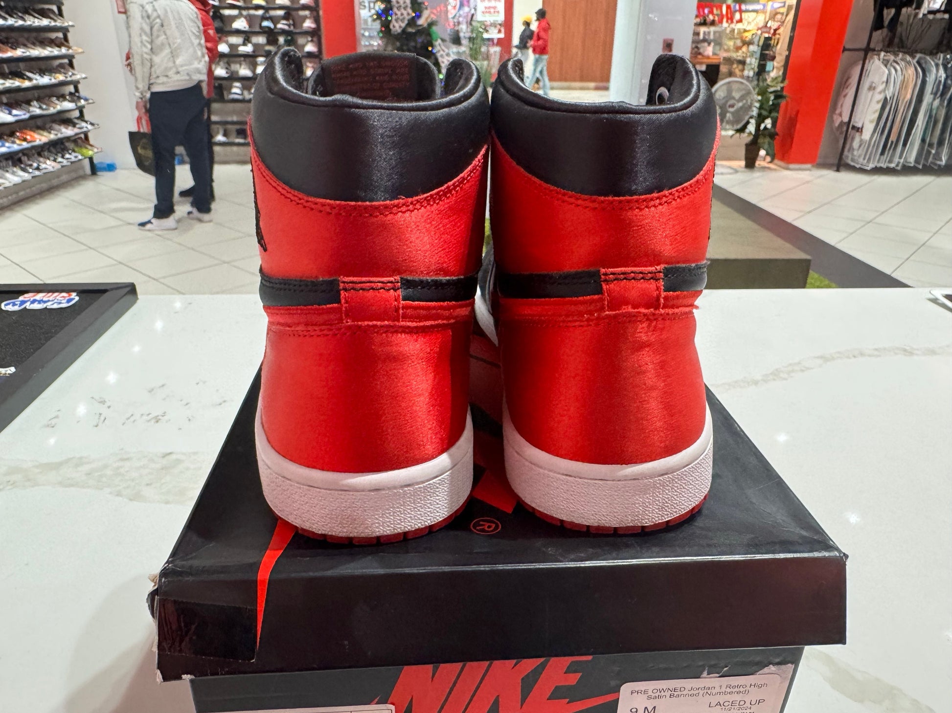 PRE OWNED Jordan 1 Retro High Satin Banned (Numbered)