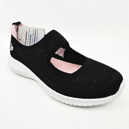 Skechers Ultra Flex Sitten Sweet Black Kids Girls Sneakers