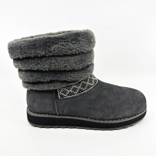 Skechers Keepsakes 2.0 Casual Day Charcoal Womens Size 5 Winter Comfort Boots