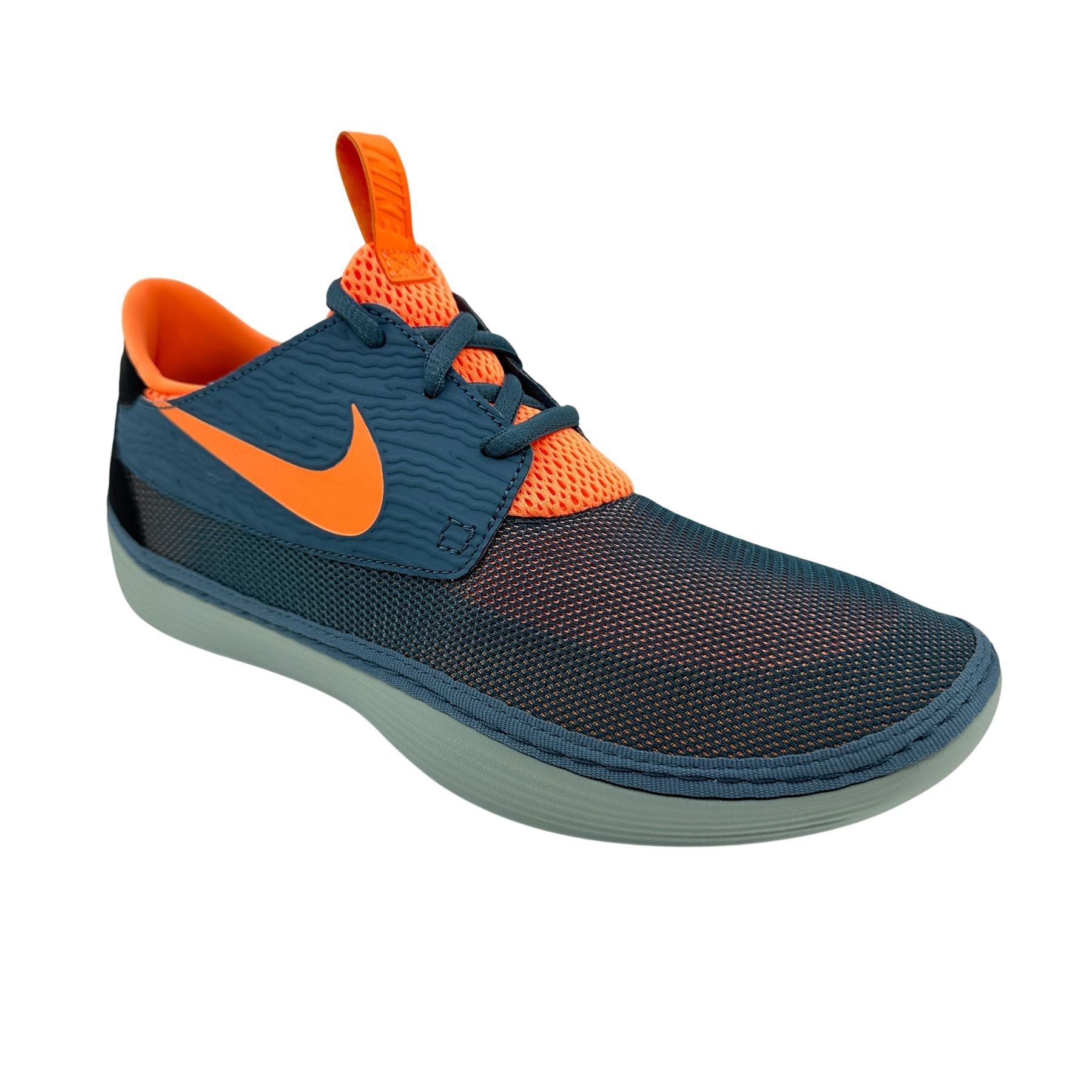 Nike Solarsoft Moccasin Night Fall Atomic Orange Black Mens Athletic Sneaker