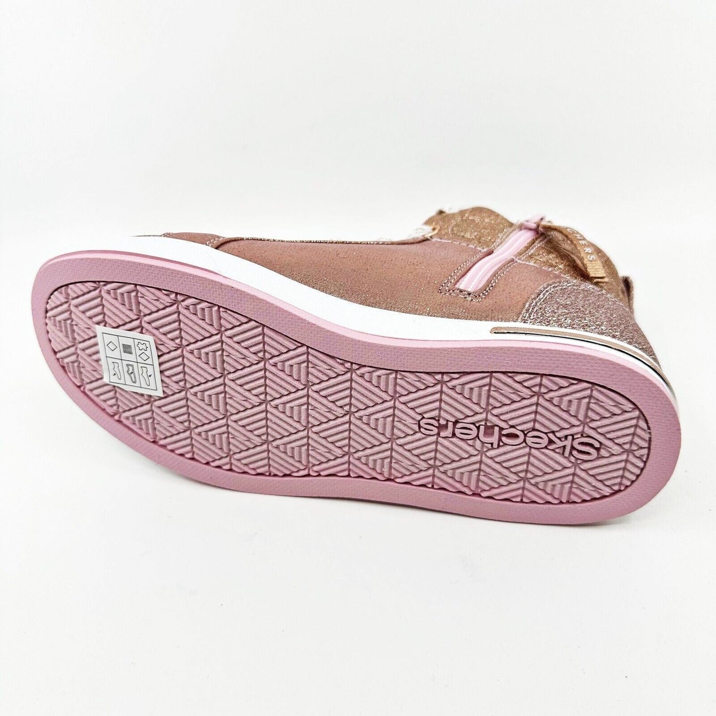Skechers Shoutouts Starry Alighned Rose Gold Kids Girls Size 3 Sneakers
