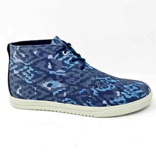 Clae Strayhorn Textile Midnight Batik Blue Mens Mid Chukka Sneaker Boots