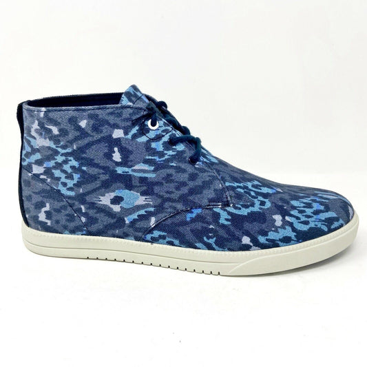 Clae Strayhorn Textile Midnight Batik Blue Mens Mid Chukka Sneaker Boots
