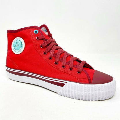 PF Flyer Center Hi Reis Red White Womens Size 6.5 Retro Sneakers PM12OH3I