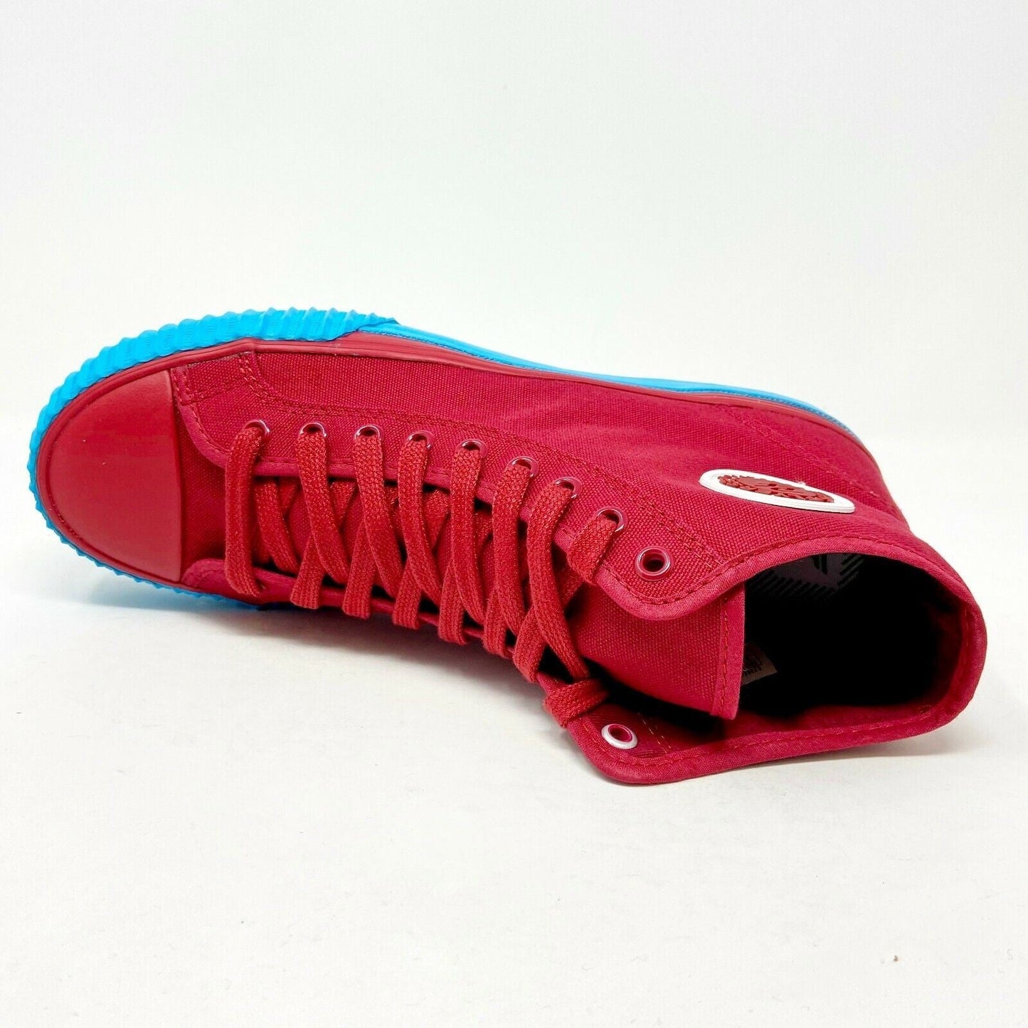 PF Flyer Center Hi Red Blue Womens Retro Casual Sneakers PM12OH1V