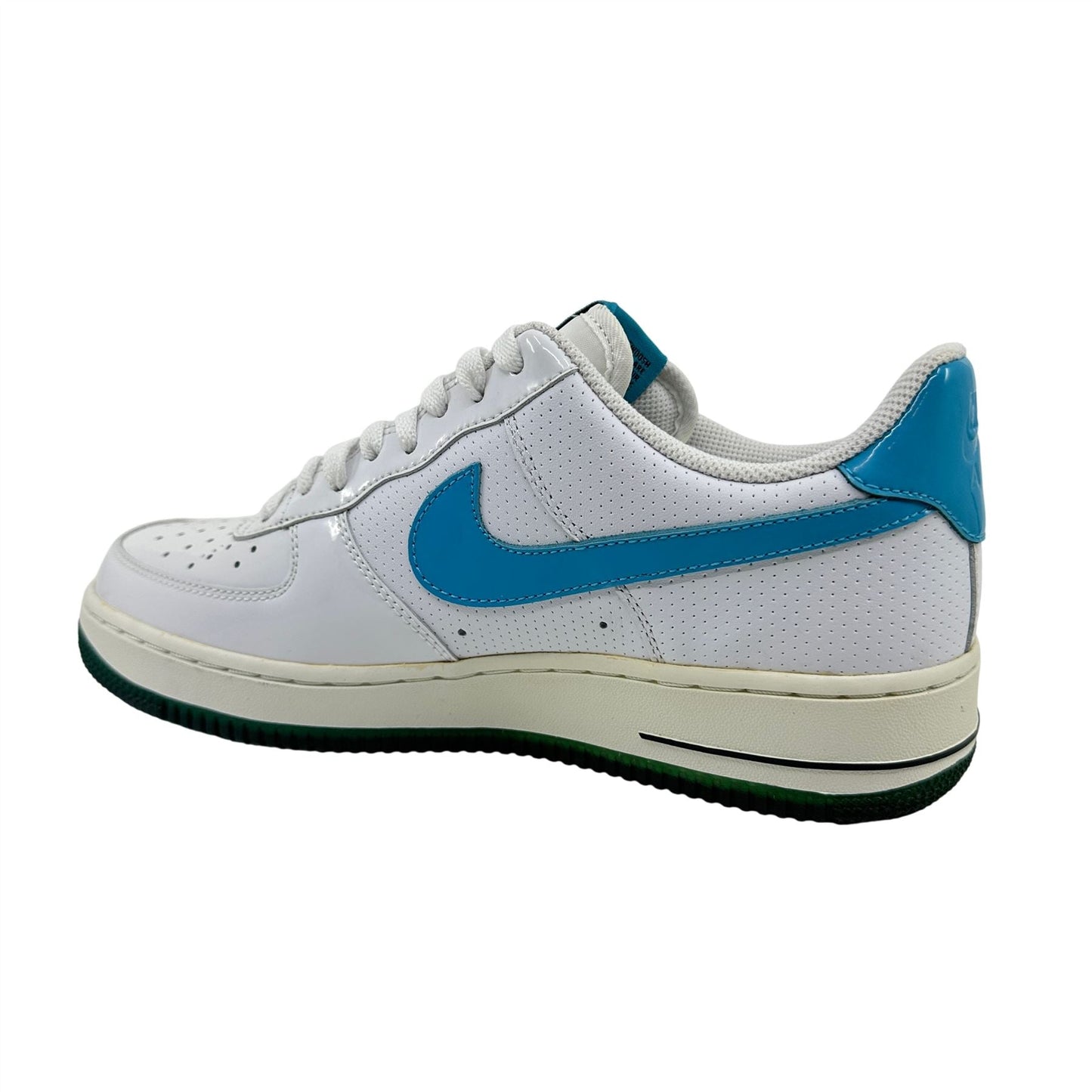 Nike Air Force 1 '07 White Marina Blue Obsidian Mens Athletic Sneaker