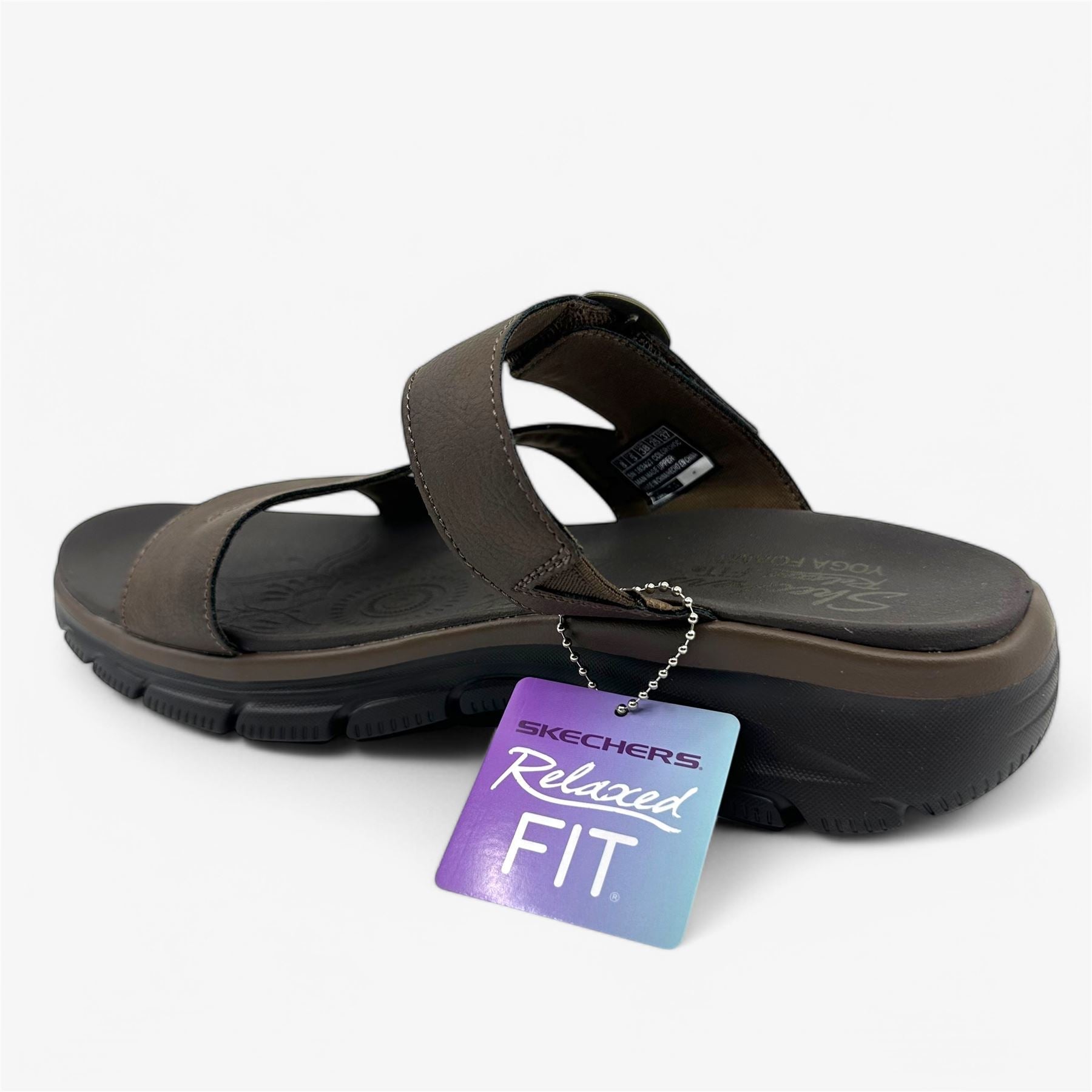 Skechers Easy Going Slide On By Chocolate Womens Sandal Relaxed Fit Slip-On