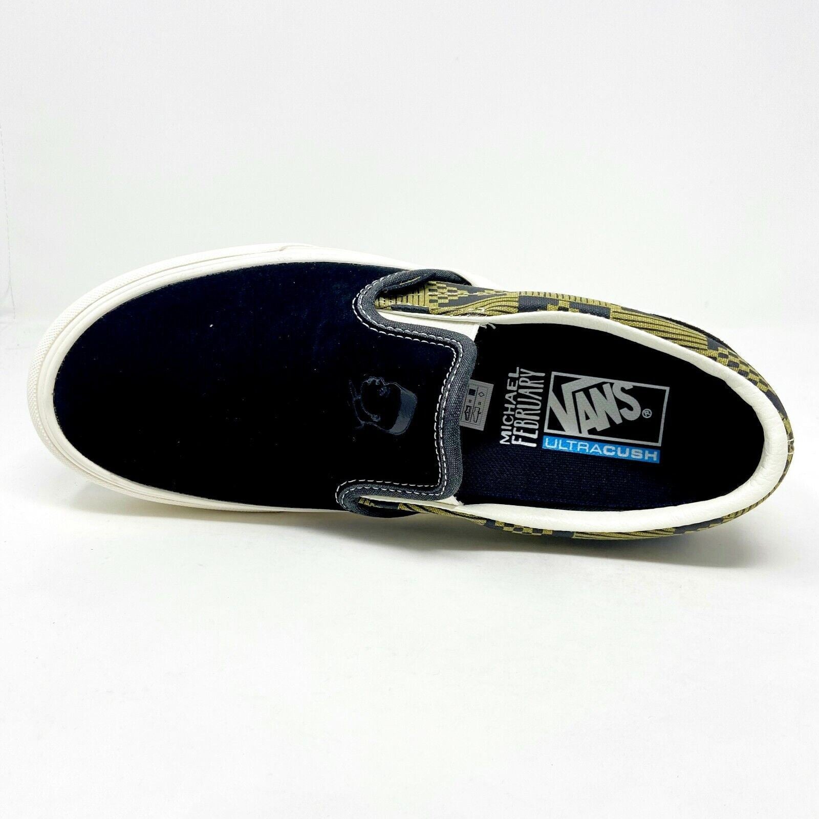 Vans Classic Slip On (Michael February) Black Olive Suede Womens Casual Shoes