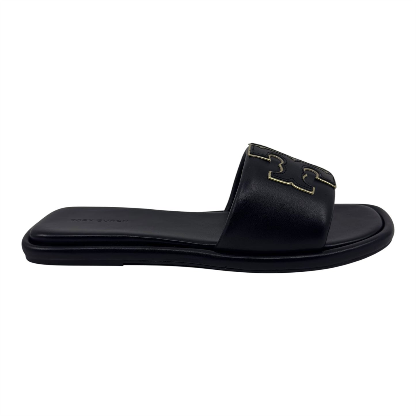 Tory Burch Double T Sport Slide Perfect Black Womens Nappa Leather Slide