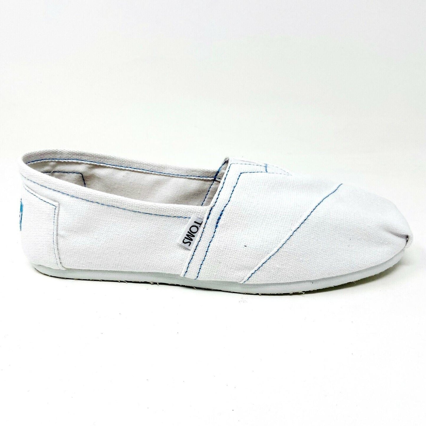 Toms Classics White Womens Slip On Casual Canvas Flat Shoes