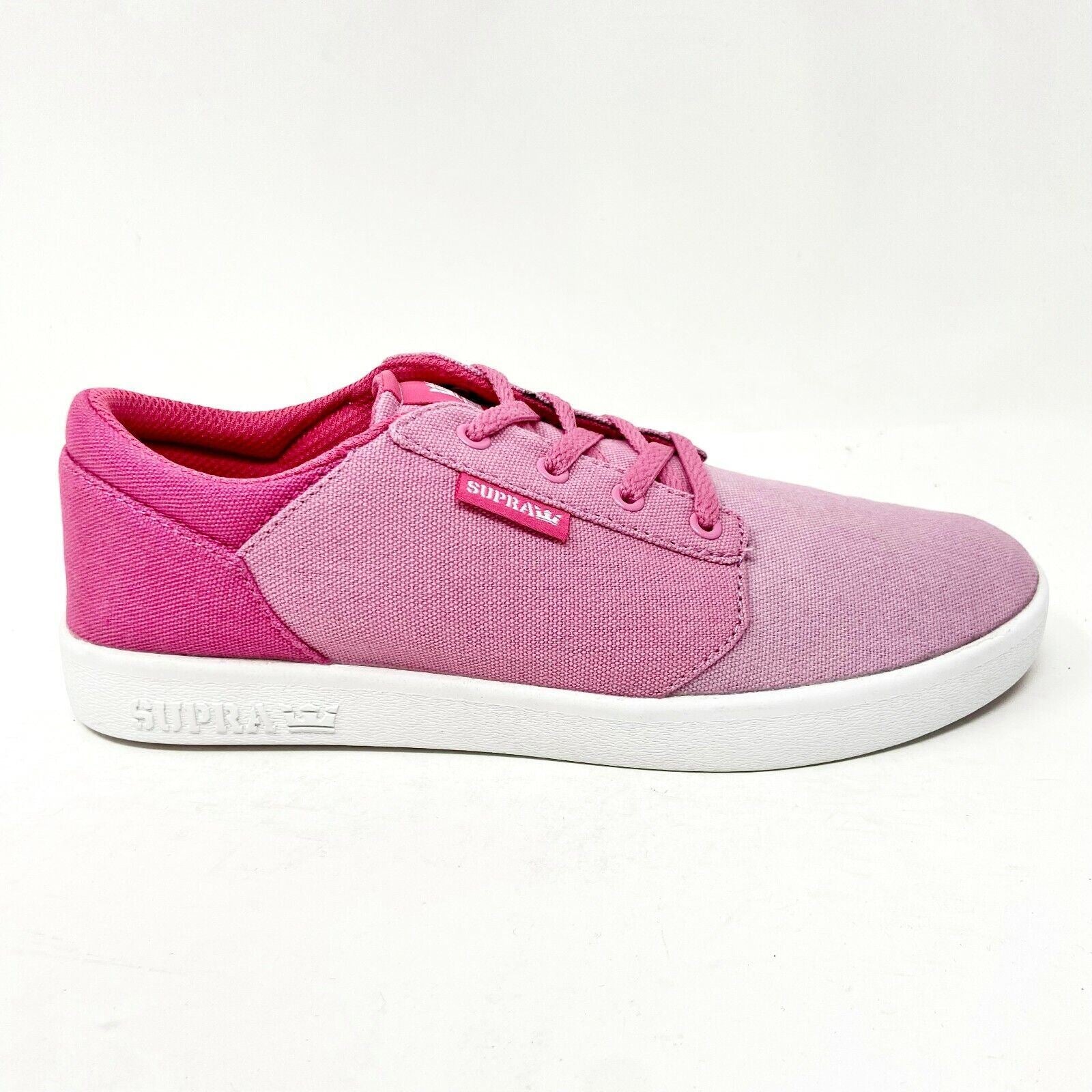 Supra York Low Pink Fade White Mens Size 5 Skateboard Sneakers 58228 693