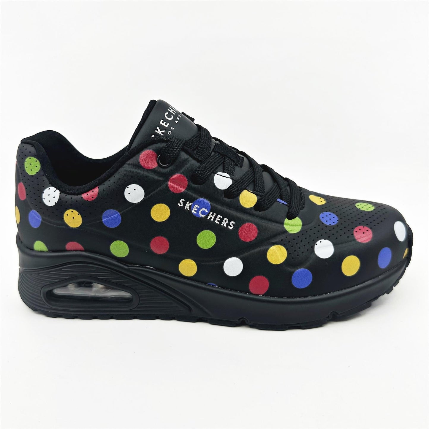 Skechers Uno Splatted Air Black Multi Womens Athletic Sneakers