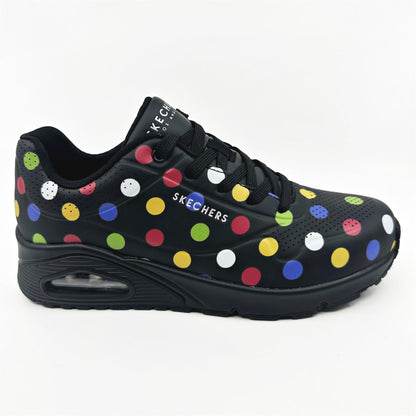 Skechers Uno Splatted Air Black Multi Womens Athletic Sneakers