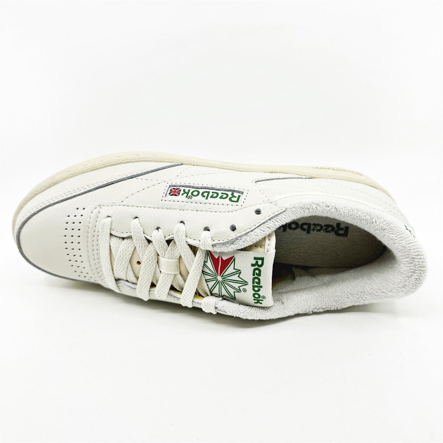 Reebok Club C 85 Vintage Chalk Alabaster Green Womens Athletic Sneaker