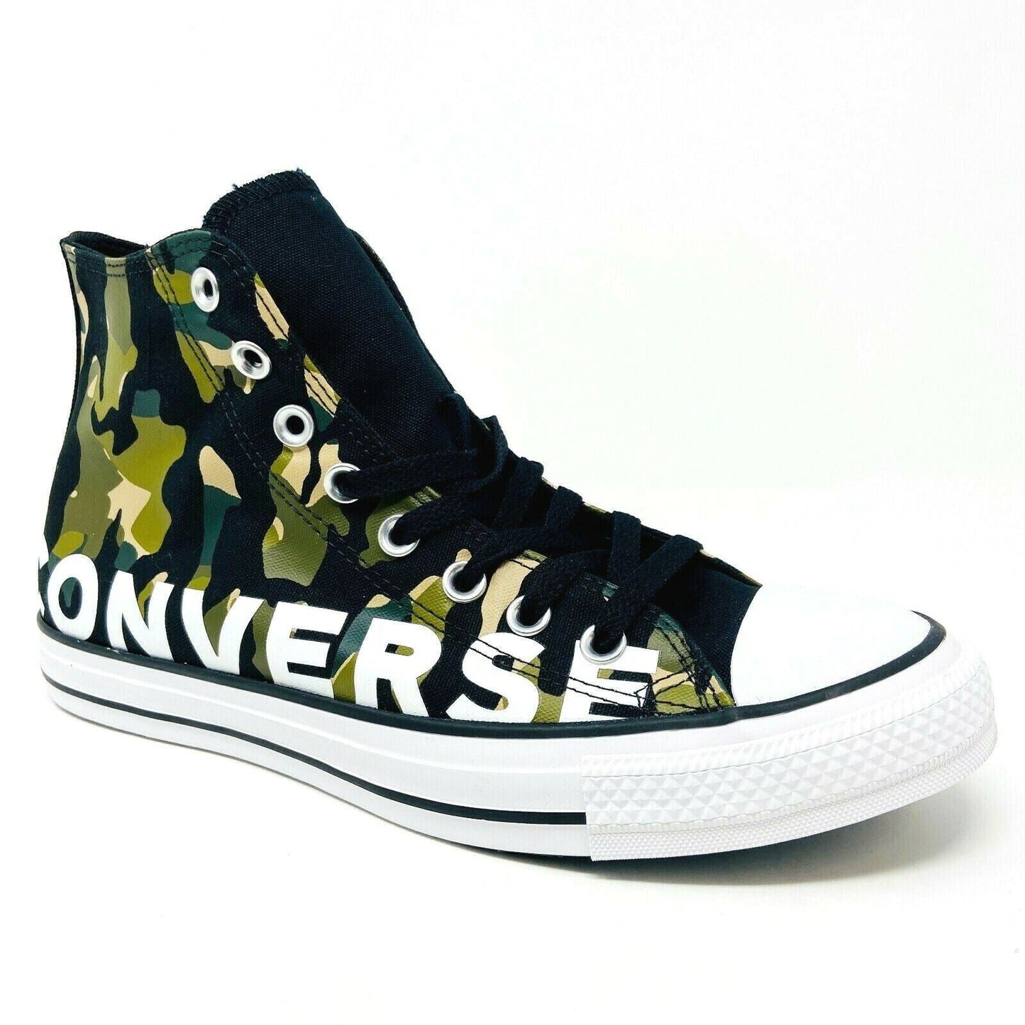 Converse Chuck Taylor All Star Hi Black Camo Mens Casual Sneakers 166232F