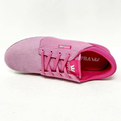 Supra York Low Pink Fade White Mens Size 5 Skateboard Sneakers 58228 693