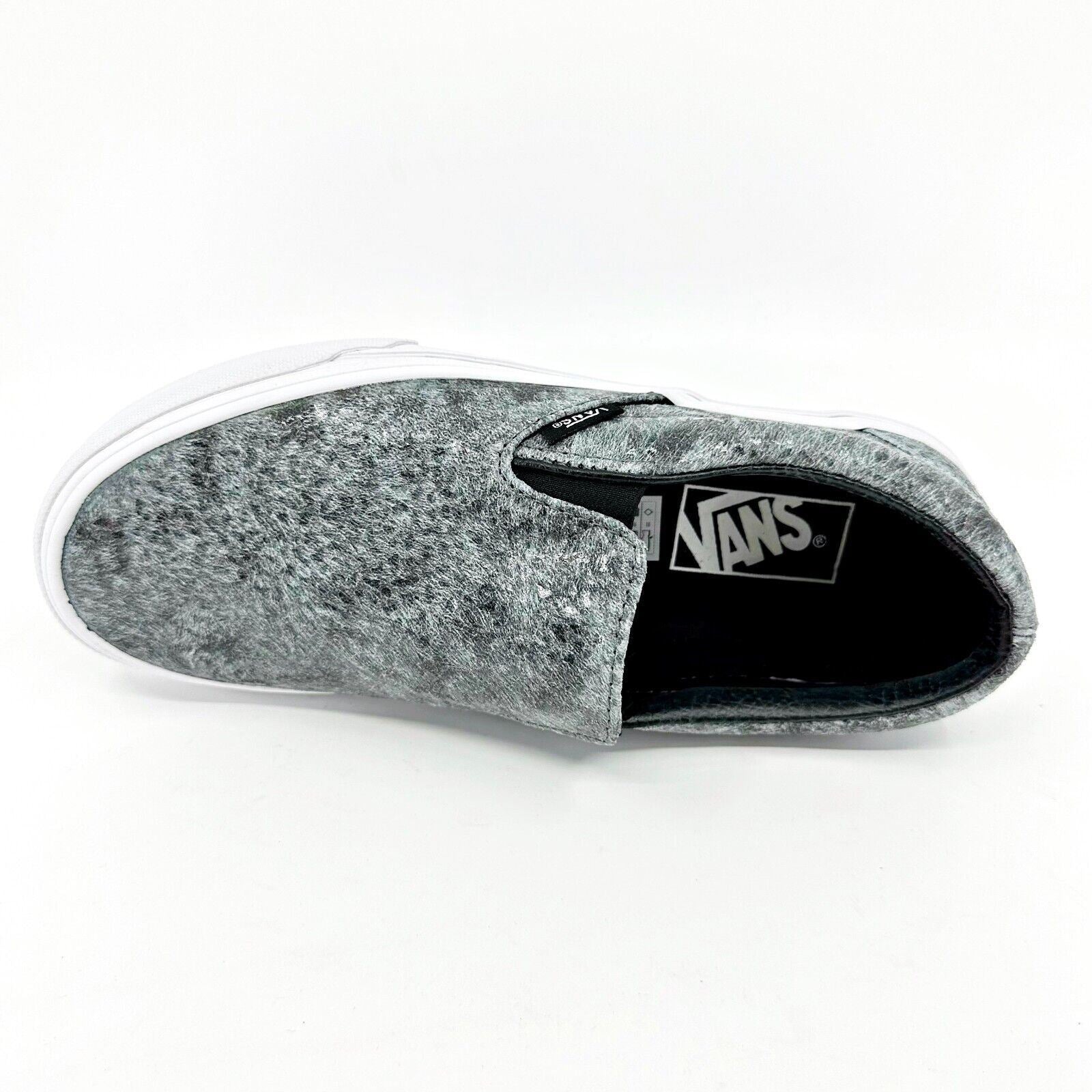 Vans Classic Slip On (Pebble Snake) Gray Black White Womens Casual Shoes