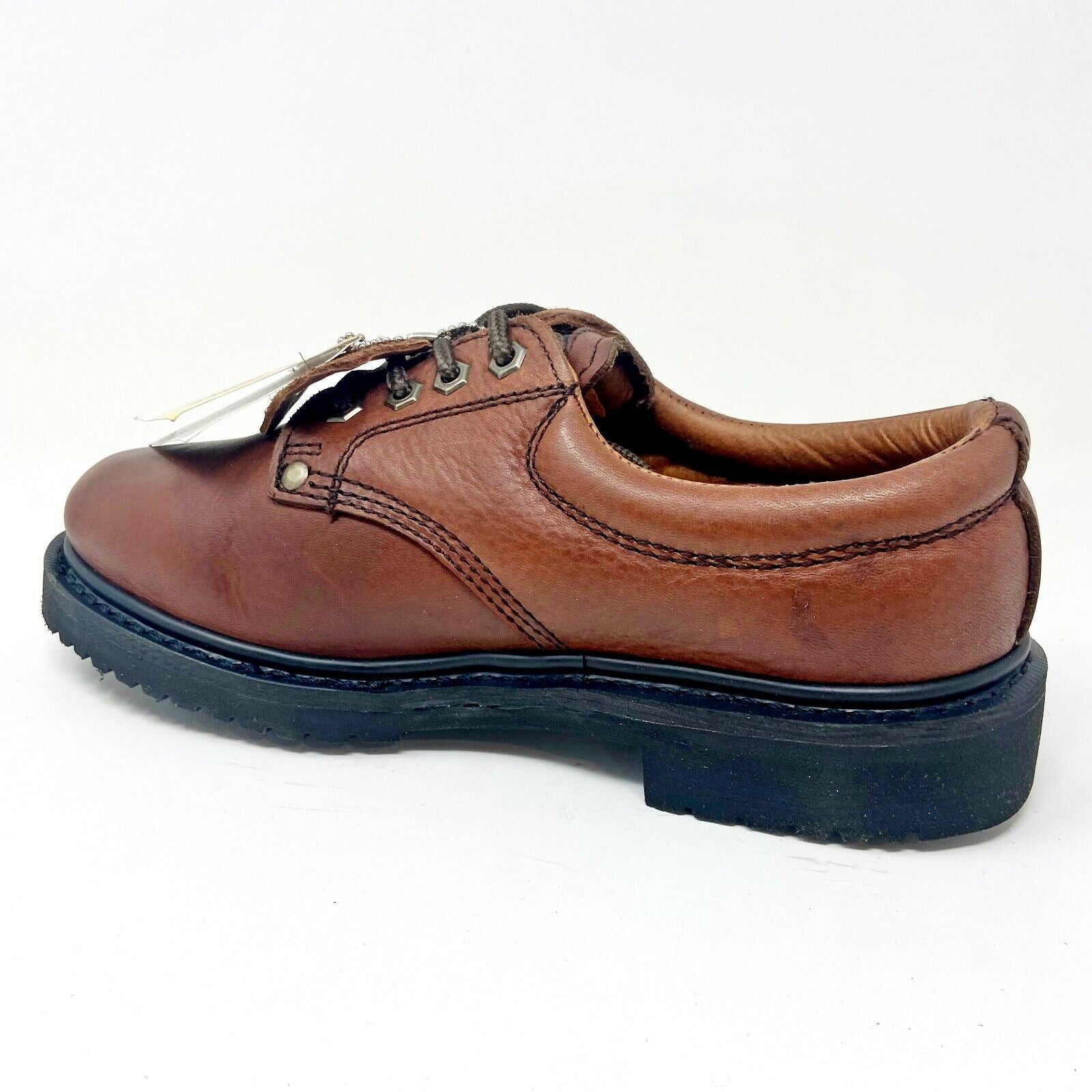 Bonanza Brown Black Leather Mens Slip Resistant Work Low Top Boots BA415