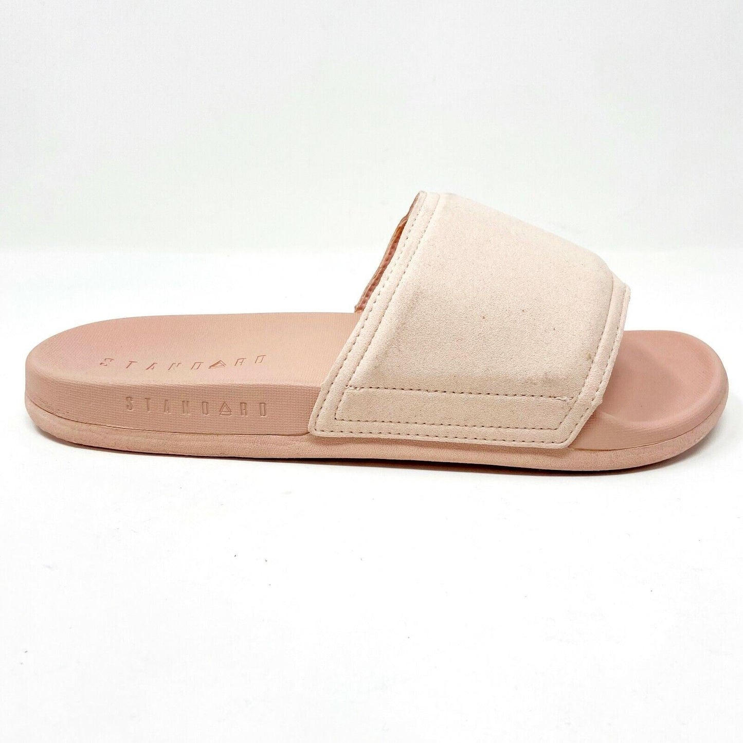 STNDRD Standard Los Angeles Monaco Suede Pink Womens Slides Sandals