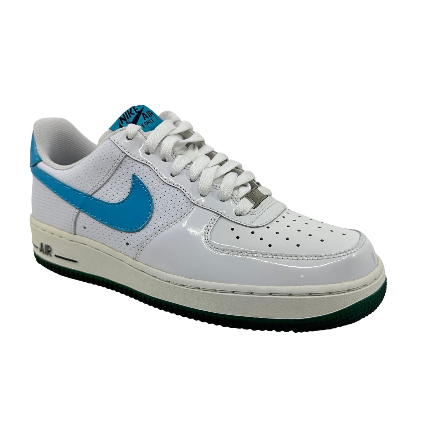 Nike Air Force 1 '07 White Marina Blue Obsidian Mens Athletic Sneaker